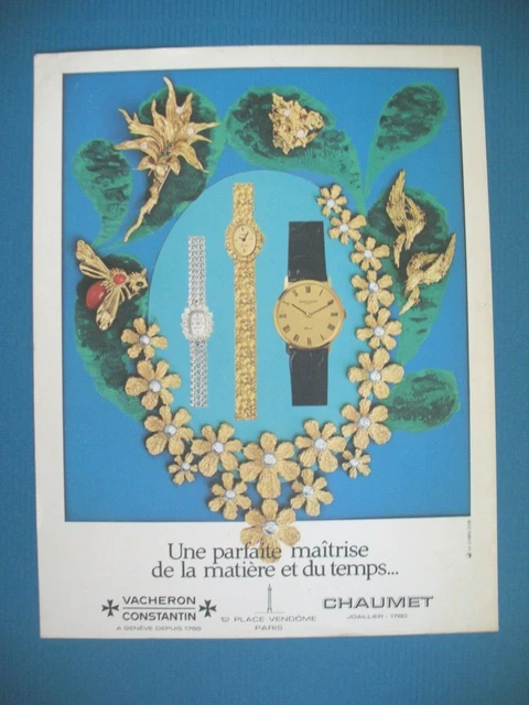 Publicite De Presse  Chaumet Vacheron Montres Horlogerie Bijoux French Ad 1969
