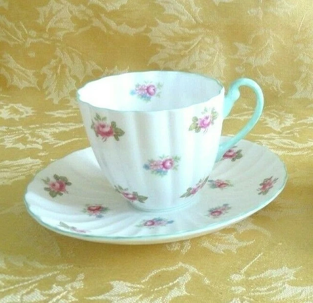 Vintage Shelley Fine Bone China Demitasse Cup & Saucer Set Rose Bud 13426