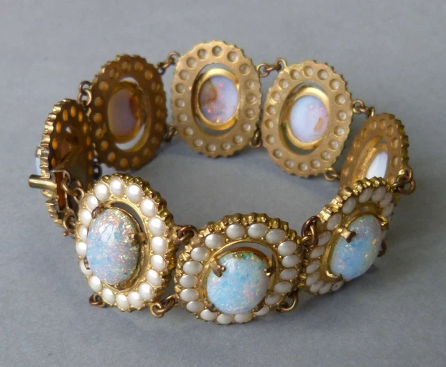 Bracelet Jonc Métal Doré Vintage - Orné De Deux Têtes De Bélier - Début XXe Siècle - Occasion