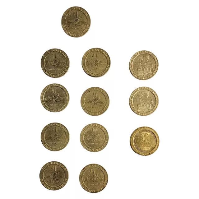 Lot Of 12 Casino $1 Slot Token Coins Bossier City Louisiana Obsolete