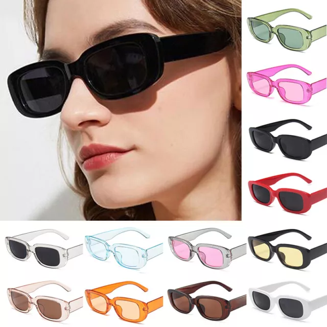 Retro Vintage Fashion Rectangle Square Sunglasses Shades Women Ladies UV400
