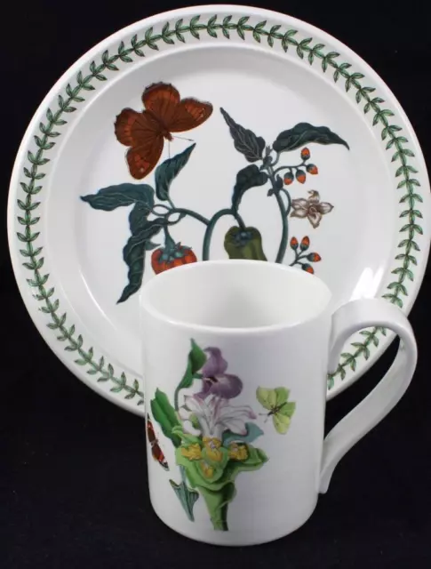 Portmeirion Jardin Botanique 1972 Fleur Et Papillon Tasse Avec Salade Plaque