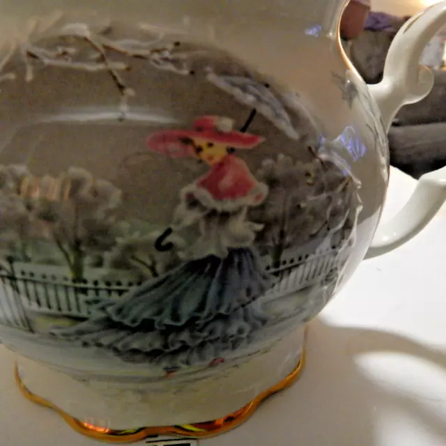 Staffordshire Teapot Crown Dorset  Victorian Lady Vintage Cottage Core