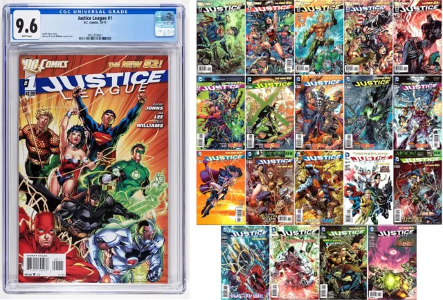 Justice League 1-20 (#1 CGC 9.6) New 52, High Grade, Jim Lee, Lot of 20 Comics