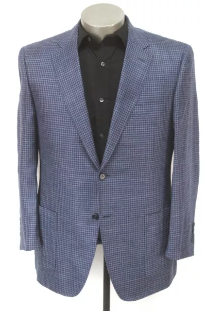 houndstooth CANALI 1934 silk wool linen blazer jacket sport suit coat 52 42 S