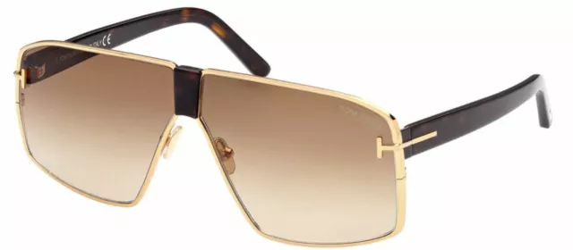 Tom Ford Ft0911/S 0911 66 30F Reno Shiny Gold Sunglasses Occhiali Lenses Brown