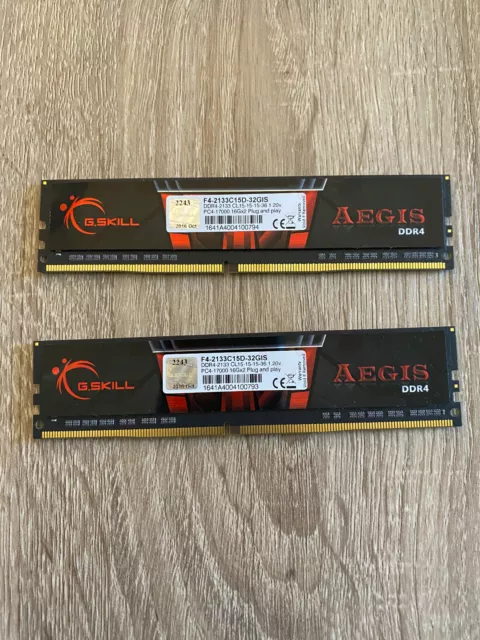 G. SKILL Aegis 32GB (2 X 16GB) PC4-17000 (DDR4-2133) Memory (F42133C15D32GIS)