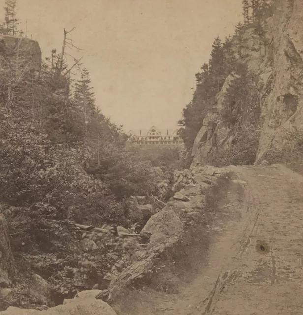 Crawford Notch Road Toward Crawford House White Mountains NH Pease Stereoview