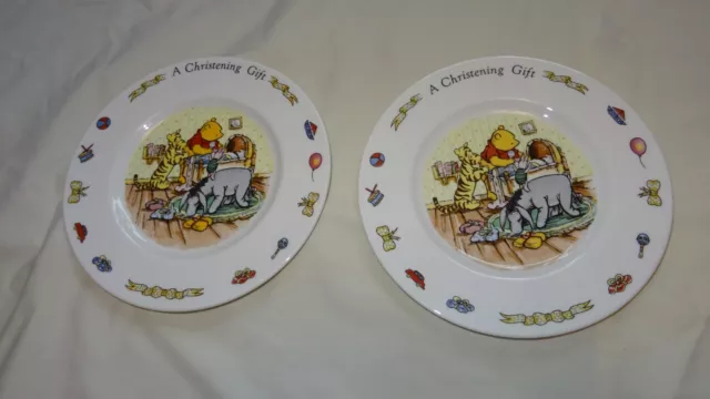 Royal Doulton Winnie the pooh christening plates x 2