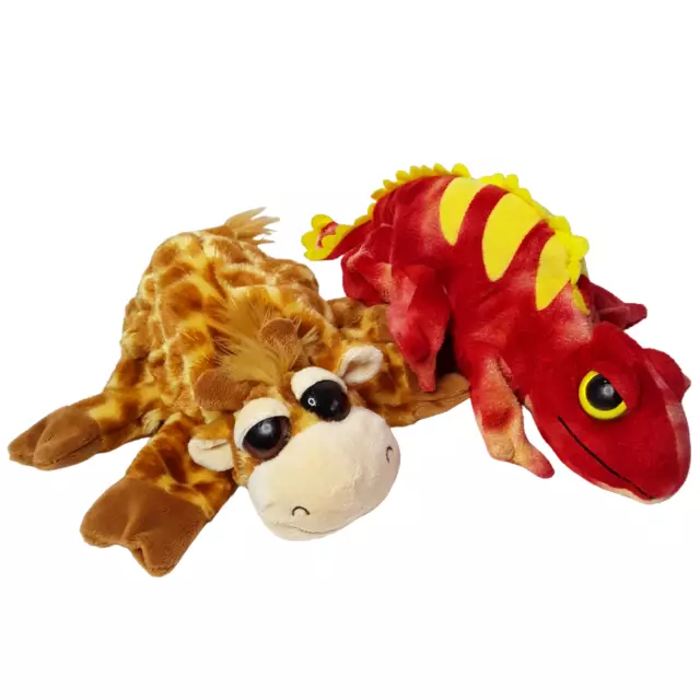 Caltoy 2 Hand Puppets Giraffe Chamelion Lizard Gecko Plush Storytime