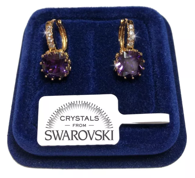 Cercle Punto Luce Boucles Pl. or Jaune 18K avec des Cristaux Swarovski Violet