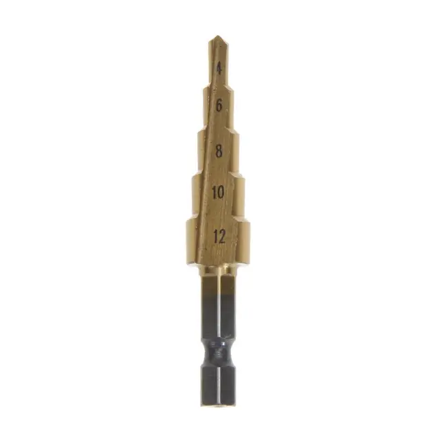 HSS Hex Shank Pagoda Metal Steel Step Drill Bit Hole Cutter Cut Tool 4-12mm FS2#