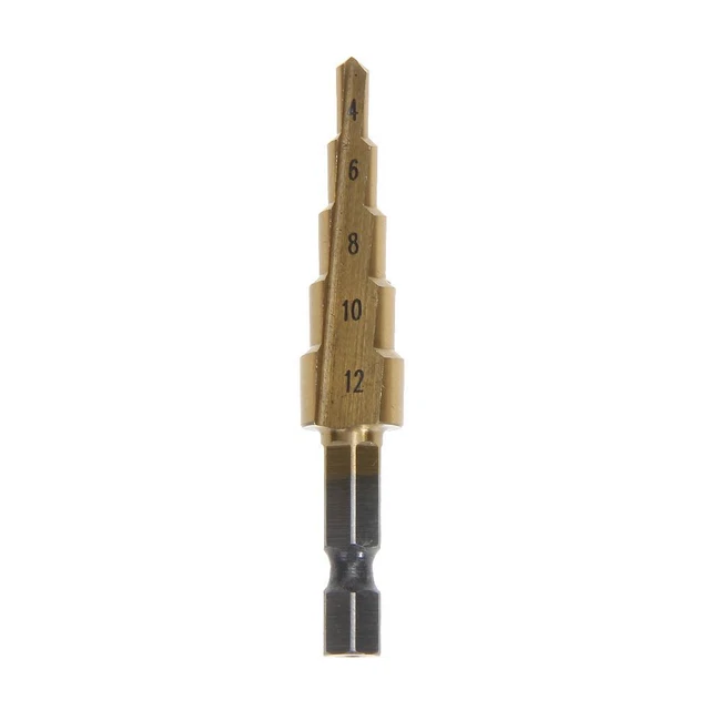 HSS Hex Shank Pagoda Metal Steel Step Drill Bit Hole Cutter Cut Tool 4-12mm FS2#