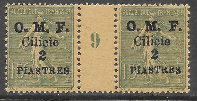 Cilicie Semeuse n° 93** Millésime 9, 2ème Émission, 2ème Tirage, planche F
