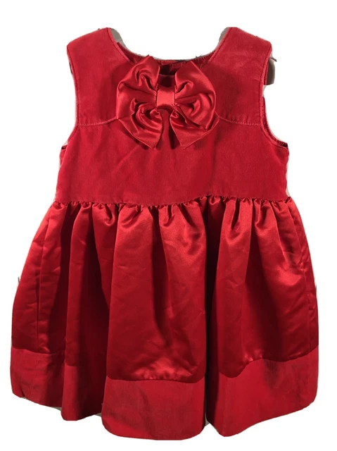 Carters 24 Months 2T Toddler Girl Red Sleeveless Fancy Party Holiday Dress EUC