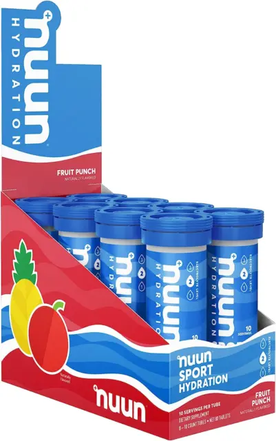 Nuun Sport: Electrolyte Drink Tablets Fruit Punch 10 Count (Pack of 8)