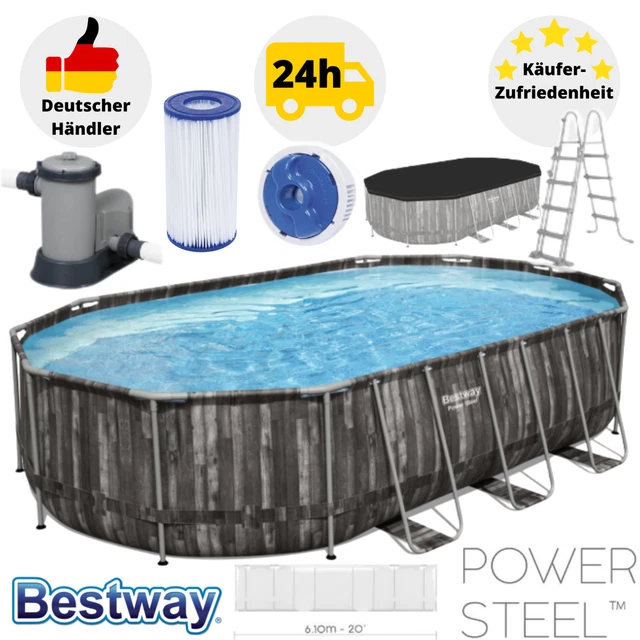 BESTWAY POWER STEEL Aufstellpool Frame Pool Schwimmbecken Gartenpool