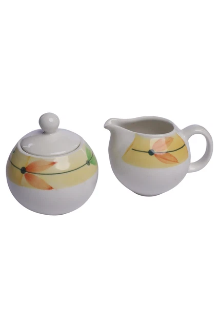 ZNOJMO Leche Azúcar Set Cerámica Blanco