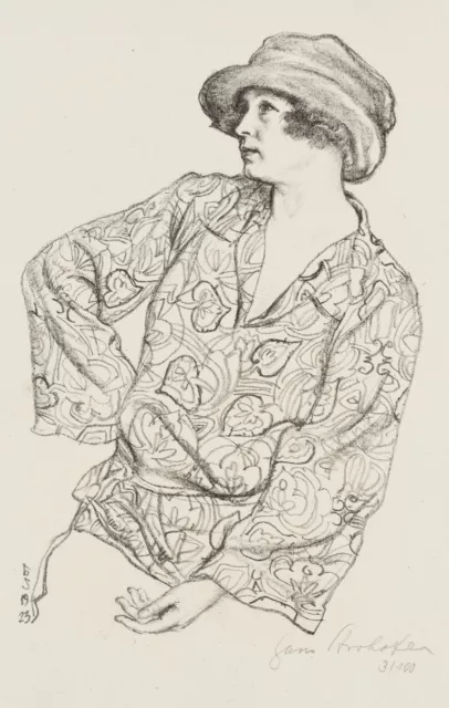 H. STROHOFER (*1885), Moz Perry. Portrait,  1923, Lith. Neue Sachlichkeit Porträ 3