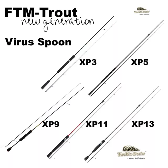 FTM Virus Spoon XP3, XP5, XP9, XP11, XP13 Ultra Light Spoon Rute Spinnrute