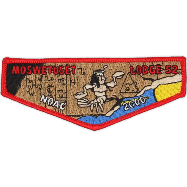 2000 NOAC Moswetuset Lodge 52 Flap Boston Minuteman Council Patch BSA OA MA