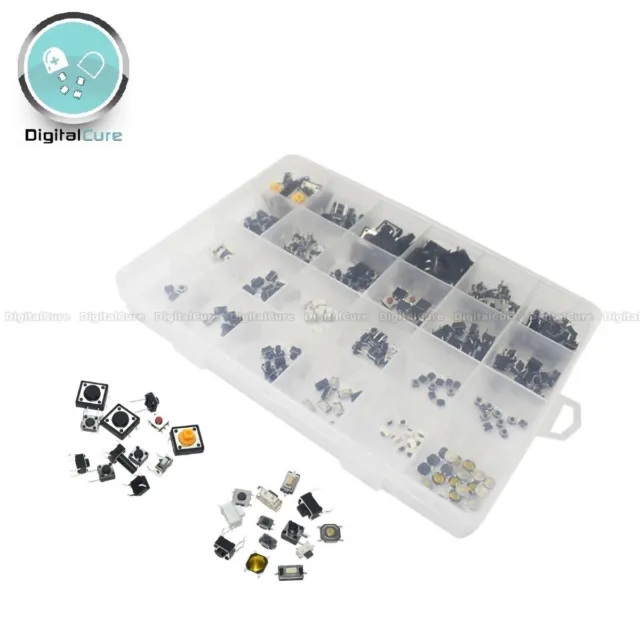 Push Button Switch Switches 250pcs Tactile Micro Momentary SMD 25-Types Kit Pack