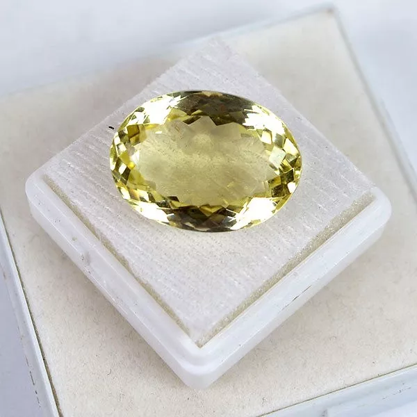 17.25 Cts Natural Lemon Quartz Oval Cut Loose Gemstone