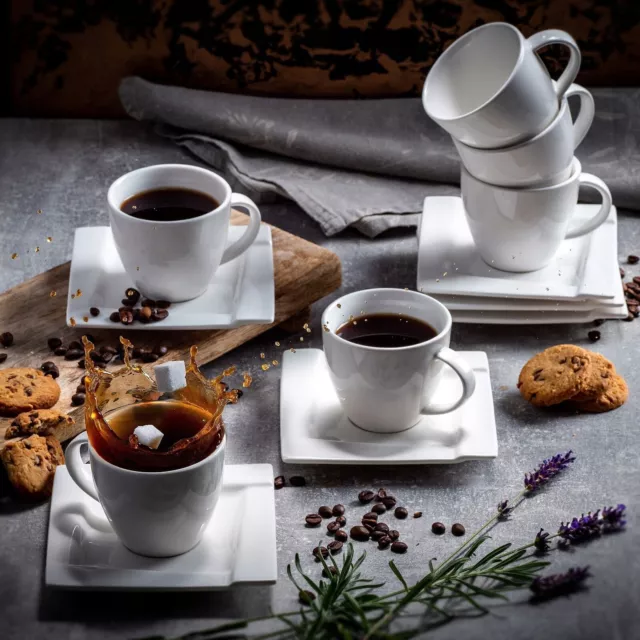 Juego de tazas de café KADAX, servicio de café de porcelana de 12 piezas,... 2