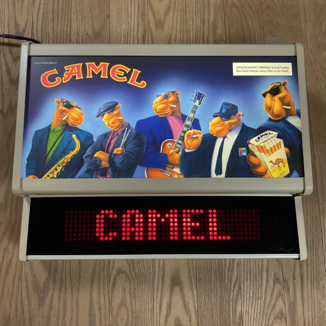 NOS VINTAGE CAMEL Cigarettes Lighted Joe Hard Pack Programmable Sign
