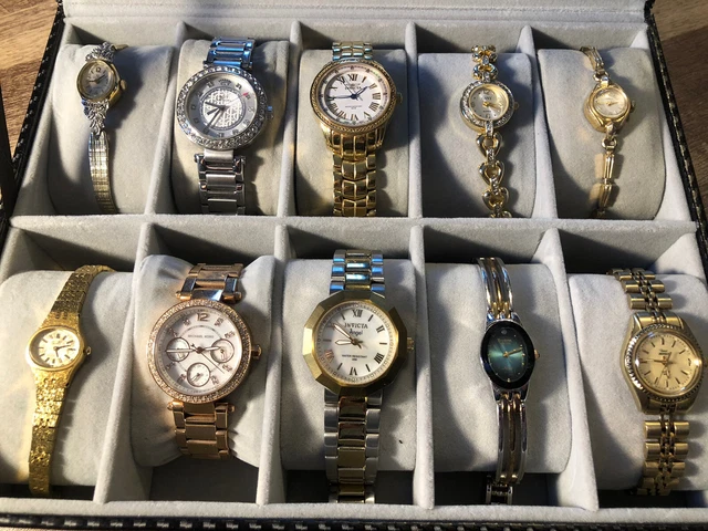 Vintage & Modern Women’s Watch Lot (10) Invicta, Juicy Couture, Helbros, Seiko