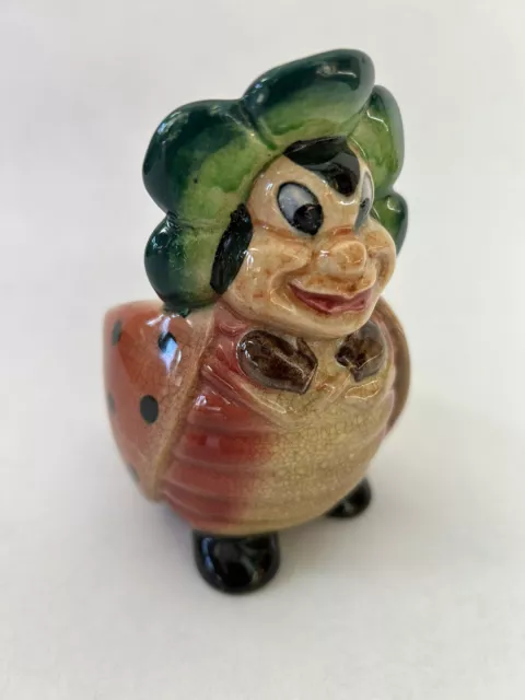 Vintage Anthropomorphic Ladybug Lady Bug Figurine Planter Japan Hand painted