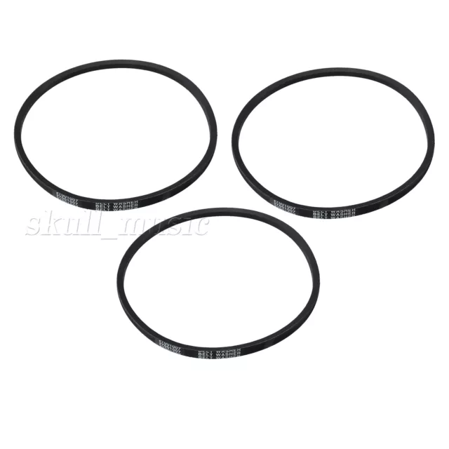 3Pieces Rubber Washing Machine Belt Replacement Part 27001007 12x8mm Black