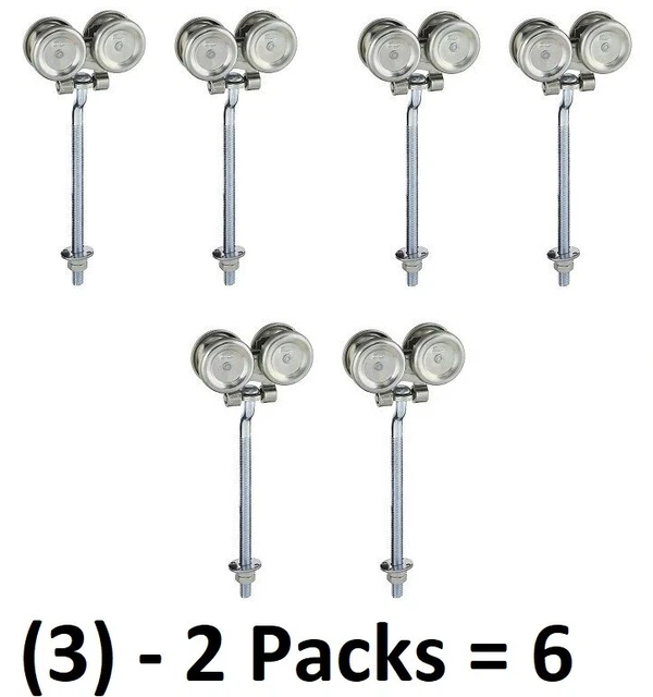 (3) Stanley N174-268 5220 2 pack Zinc Box Rail Barn Door Trolley Hangers Rollers