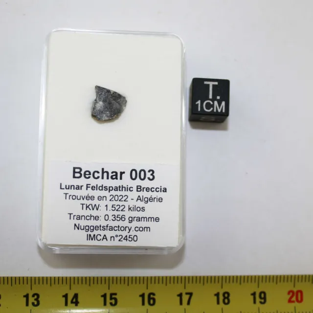 Meteorite Lunare Bechar 003 Nel Una Scatola Feldspathic Breccia 0.35 Grs 014