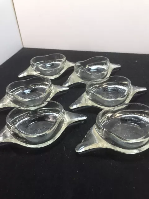 Set Of 6 Vtg Glasbake Clear Glass Dishes Deviled Crab Imperial Baking Shells 5.5