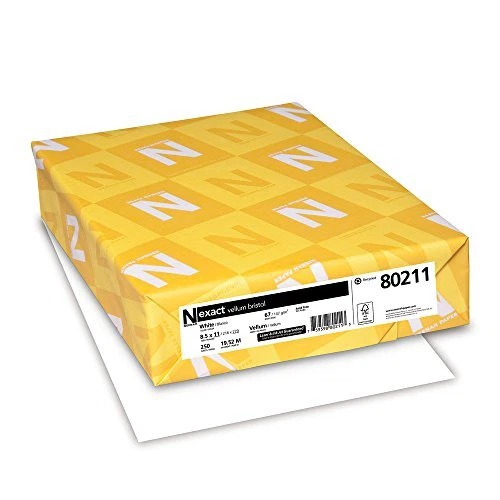 Neenah Exact Vellum Bristol, 8.5" x 11", 67 lb/147 gsm, White, 94 Brightness,...