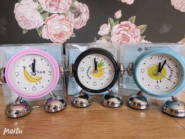 Joli réveil rétro double cloche horloge de voyage à batterie