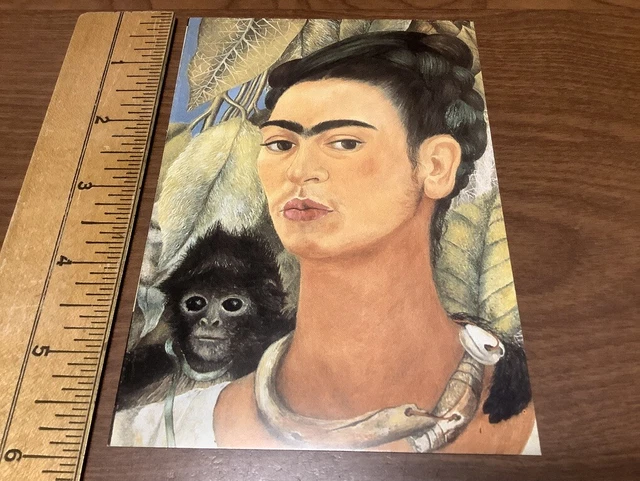 CARTOLINA ORIGINALE INUTILIZZATA: FRIDA KAHLO (art) autoritratto con