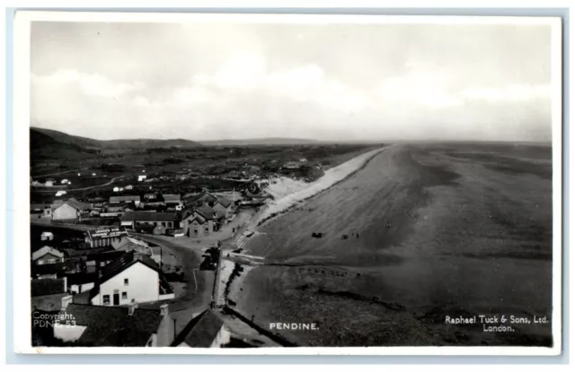 c1920's Pendine Carmarthenshire Wales Real Photo Tuck Art RPPC Photo Postcard