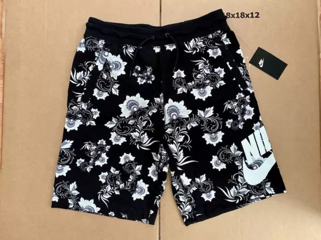 Nike Mens Sportswear Shorts Black Floral Design Medium Rare BNWT