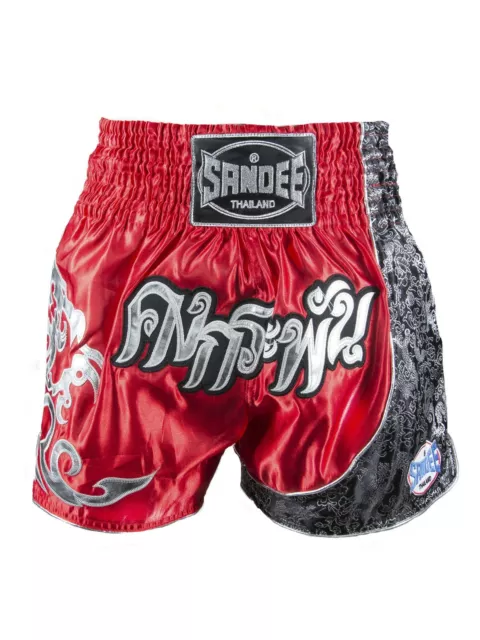 Sandee Unbreakable Muay Thai Shorts Red Martial Arts Training Trunks Adults Kids