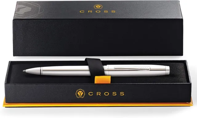 CROSS Ballpoint Pen Coventry Free Engraving Gift Idea  Box Chrome Silver Quality