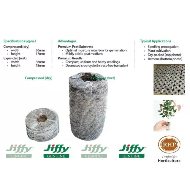 36mm XL Forestry Jiffy Peat Pellets. For seed sowing and cutting propagation