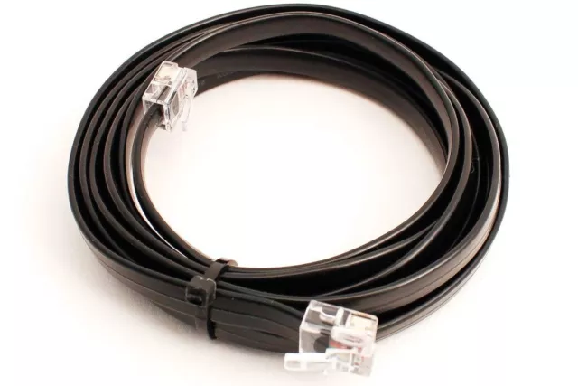 DCC Concepts ~ NCE 6-Wire Flat Cable w/RJ12 Connectors ~ 2 Meters ~ DCD-RJ12.2m