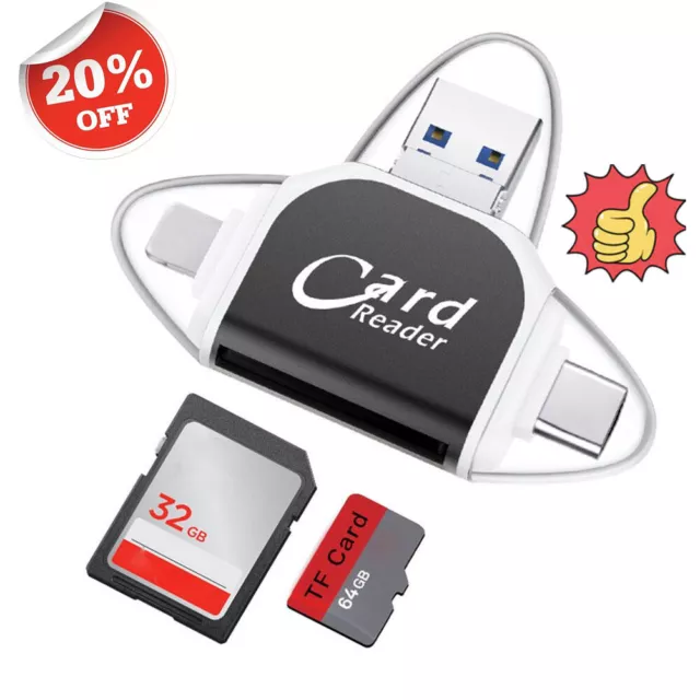 2024 Hot Multi-Port 4 in1 Universal SD TF CardReader USB SD TF MemoryCard Reader