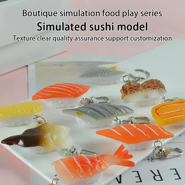 Ciondolo Alimentare Simulato Creativo PVC Salmone Sushi Modello Portachiavi Auto Portachiavi LR1