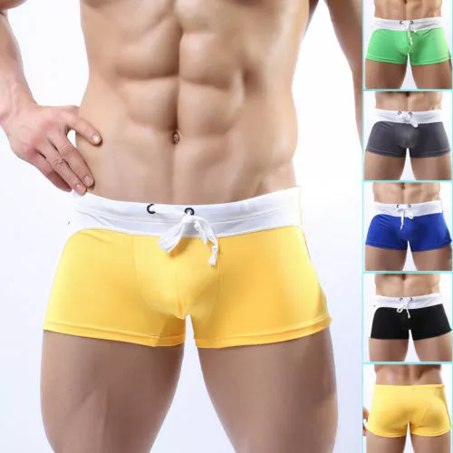Mens 007 Aussie Style Square Cut Boxer Trunk Swimwear Trunks S M L UK FAST POST