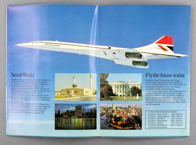 British Airways Concorde Airline Brochure Vintage 1977 Ba C Crown Logo Singapore 2