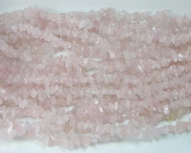 Inde 100 % perle de puce quartz rose naturelle 5,00 mm-8,00 mm brin de cristal 36"