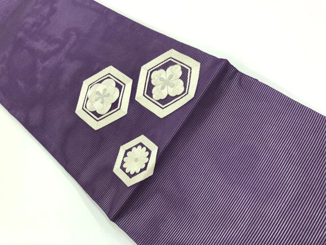 6544841: Japanese Kimono / Vintage Nagoya Obi For Summer / Embroidery / Flower R